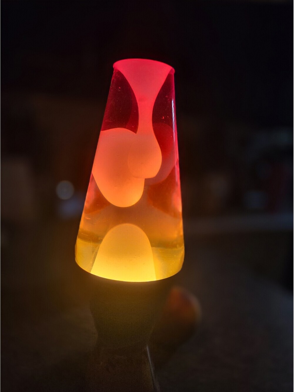 Original Lava Mood Lamp 14.5" Orange Flowing Wax Lava Scene Schylling Works ++
